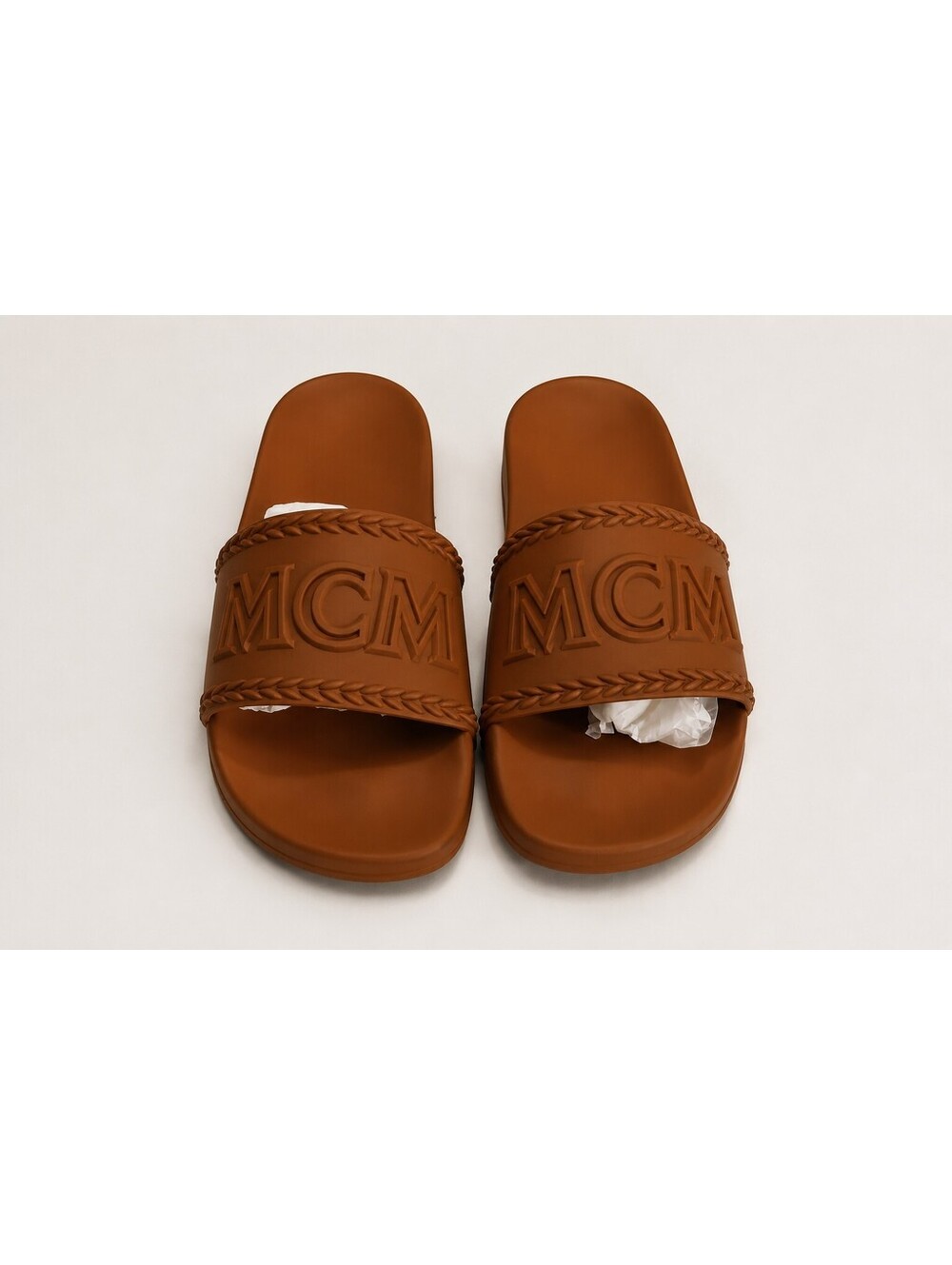 Men Size 10 MCM Men's Embossed Logo Slide Sandals